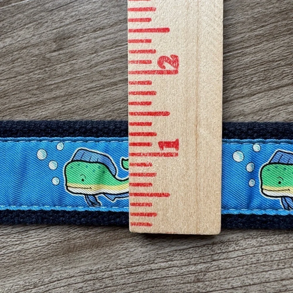 Vineyards Vines Vineyard Whale Canvas Leather Club Boy’s Men's Belt Size 30